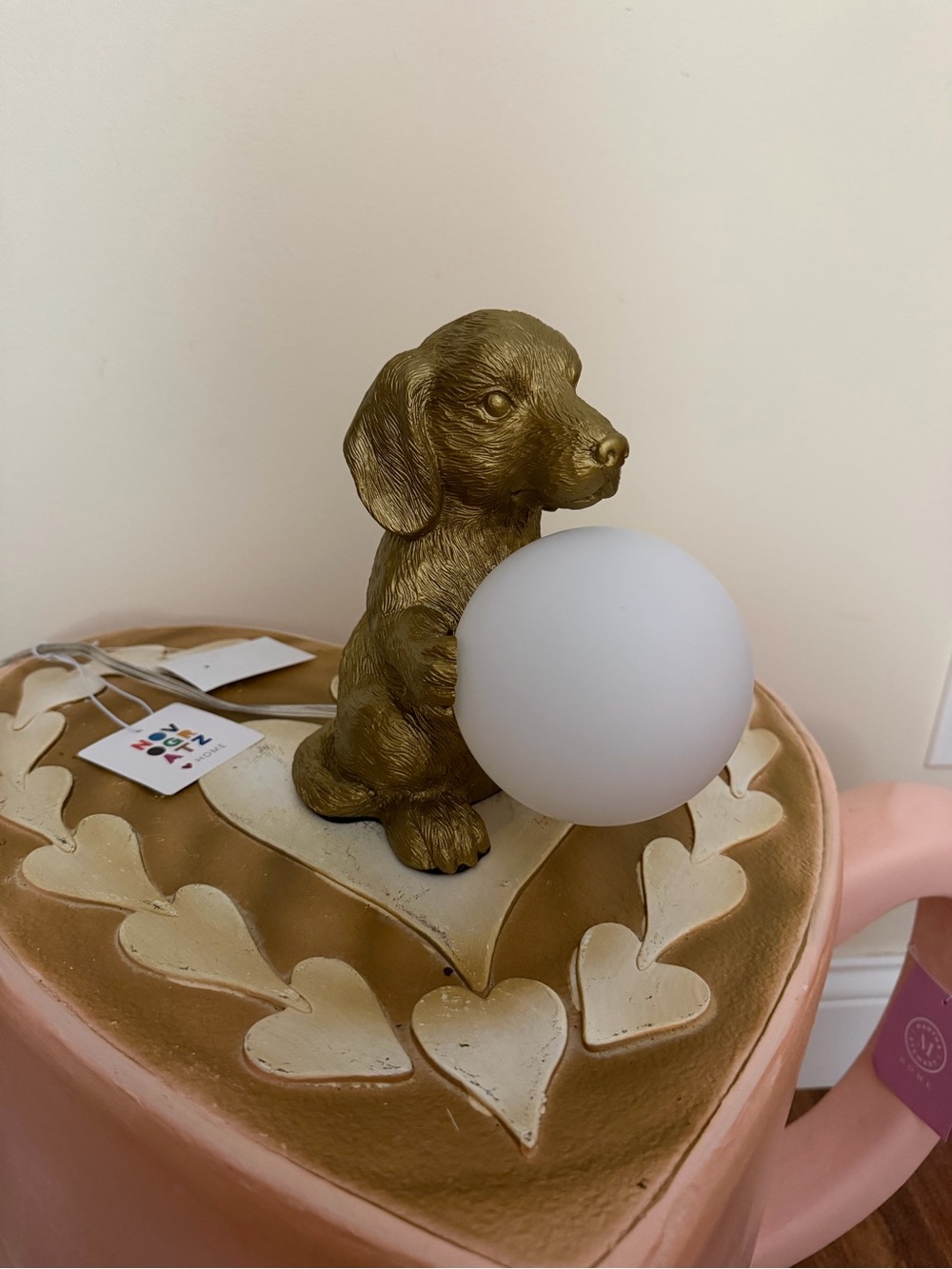 Novogratz Gold Dachshund with Globe Table Lamp
